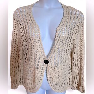SOLD
Crochet Faded Glory Cardigan Needlepoint Sweater Jacket Size L.  K313